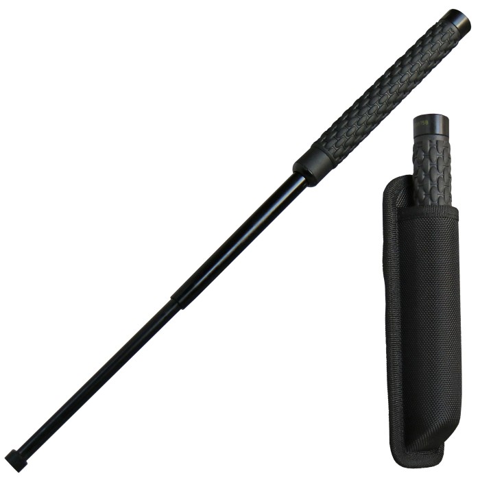 BlackField Teleskop Schlagstock 21"/53 cm Hartgummi gehärtet mit Etui